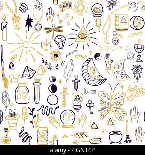 Motif sans couture Magic Doodle Illustration de Vecteur