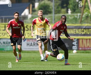 12 juillet 2022, province de Salzbourg, Neukirchen am Großvenediger: Football: 1. Bundesliga, 1. FC Union Berlin, camp d'entraînement, de gauche Milos Pantovic, Andreas Voglsammer, Sheraldo Becker. Photo: Matthias Koch/dpa Banque D'Images