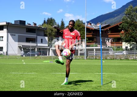 12 juillet 2022, province de Salzbourg, Neukirchen am Großvenediger: Football: 1. Bundesliga, 1. FC Union Berlin, camp d'entraînement, Jordan Siebatcheu. Photo: Matthias Koch/dpa Banque D'Images