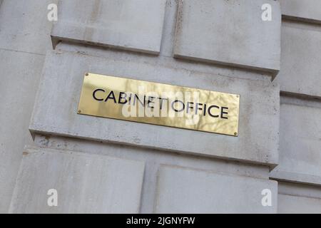 Bureau du Cabinet signe, Whitehall, Londres, Angleterre Banque D'Images
