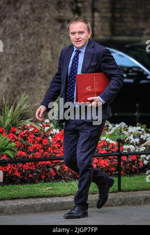 Londres, Royaume-Uni. 12th juillet 2022. George Ejustice, député, secrétaire d'État à l'Environnement, à l'alimentation et aux Affaires rurales. Les ministres assistent aujourd'hui à une réunion du Cabinet au 10 Downing Street, Westminster. Credit: Imagetraceur/Alamy Live News Credit: Imagetraceur/Alamy Live News Banque D'Images