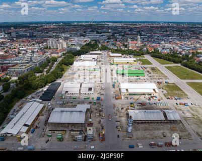 MUNICH, ALLEMAGNE - 12 JUILLET : Munich se prépare à la première Oktoberfest depuis la pandémie du coronavirus à 12 juillet 2022, en Allemagne. Munich Banque D'Images