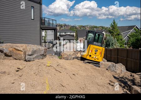 Calgary (Alberta) - 10 juillet, 20222 : construction de paysages dans la banlieue de Calgary. Banque D'Images