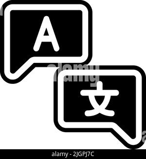 Icône de langue scolaire . Illustration de Vecteur