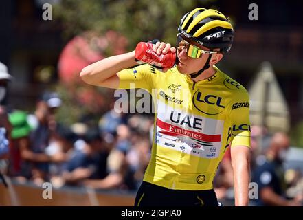 Chatel, France, 12th juillet 2022. Pendant la phase 10 du Tour de France, Morzine les portes du Soleil à Megève. Crédit: PISCINE/Pete Goding/Alamy Live News Banque D'Images