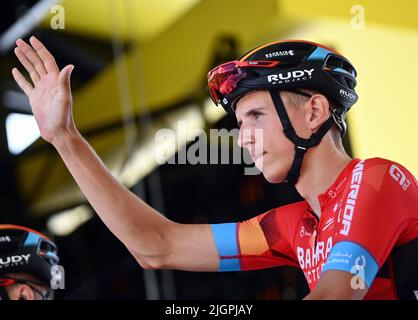 Chatel, France, 12th juillet 2022. Pendant la phase 10 du Tour de France, Morzine les portes du Soleil à Megève. Crédit: PISCINE/Pete Goding/Alamy Live News Banque D'Images