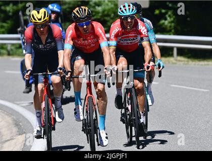 Chatel, France, 12th juillet 2022. Pendant la phase 10 du Tour de France, Morzine les portes du Soleil à Megève. Crédit: PISCINE/Pete Goding/Alamy Live News Banque D'Images