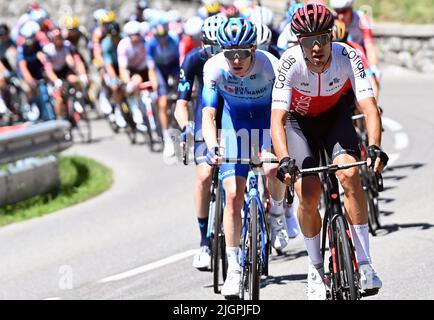 Chatel, France, 12th juillet 2022. Pendant la phase 10 du Tour de France, Morzine les portes du Soleil à Megève. Crédit: PISCINE/Pete Goding/Alamy Live News Banque D'Images