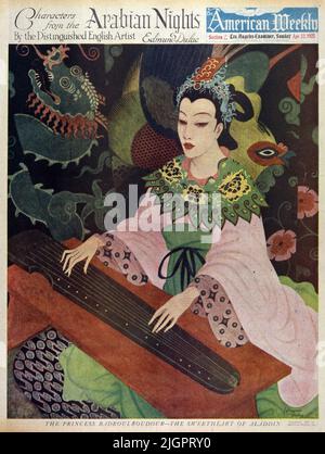 'La princesse Badroulboudour--le Sweetheart d'Aladin' publié sur 12 avril,1925 dans le magazine American Weekly Sunday dans le cadre de la série 'personnages des Arabian Nightss'. Banque D'Images