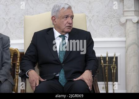 Washington, États-Unis. 12th juillet 2022. Le président américain Joe Biden rencontre le président mexicain Andrés Manuel López Obrador à la Maison Blanche à Washington, DC, MARDI, 12 juillet 2022. Photo de Chris Kleponis/UPI crédit: UPI/Alay Live News Banque D'Images