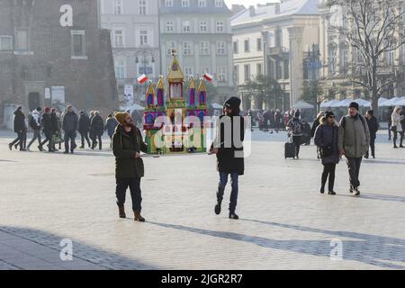 Concours annuel de crèches, Cracovie, Pologne. Banque D'Images