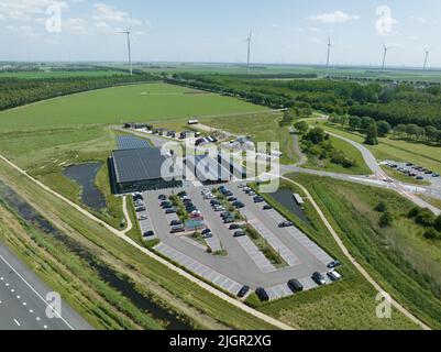 Almere Oosterwold, 11th juin 2022, pays-Bas. Lidl Energy et CO2 supermarchés neutres construits avec des matériaux durables et circulaires. Zéro Banque D'Images