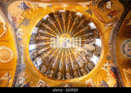 Mosaïque montrant le Christ et ses ancêtres, intérieur de l'Église Saint-Sauveur, Chora, Istanbul, Turquie, Asie occidentale Banque D'Images