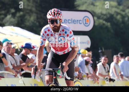 Megève, France ; 12th juillet 2022 ; Tour de France - course cycliste UCI, étape 10 de Morzine à Megève, France ; Lennard Kamna Bora-Hansgrohe Banque D'Images