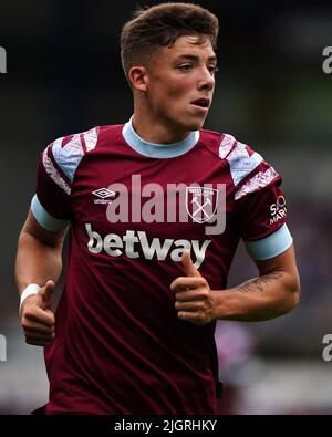 West Ham UnitedÕs Harrison Ashby pendant le match amical d'avant-saison à Portman Road, Ipswich. Date de la photo: Mardi 12 juillet 2022. Banque D'Images