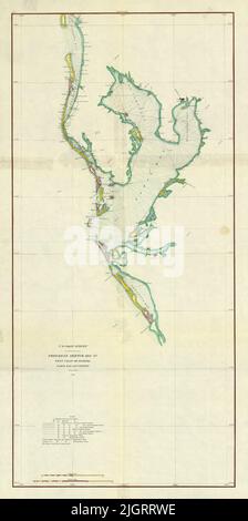 US Coast Survey Progress Sketch de la côte ouest de la Floride, Tampa Bay et ses environs, 1877 Banque D'Images