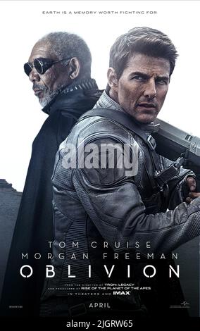 MORGAN FREEMAN, Tom Cruise, l'affiche de l'oubli, 2013 Banque D'Images