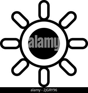 Icône de luminosité de l'application essentielle . Illustration de Vecteur