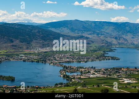 Le lac Osoyoos, Osoyoos, Colombie-Britannique, Canada Banque D'Images