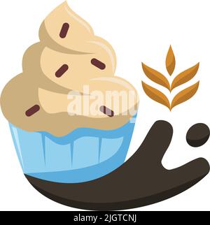 Cupcake boulangerie blé gens logo icône Illustration identité de marque Illustration de Vecteur