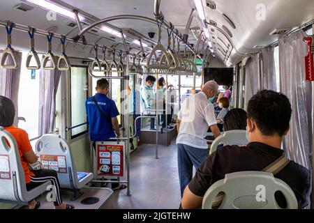 Bus Rapid Transit véhicule intérieur, Bangkok, Thaïlande Banque D'Images