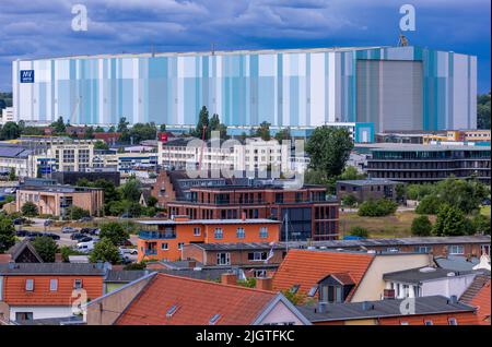Wismar, Allemagne. 06th juillet 2022. La salle de construction navale du chantier naval de Wismar a pris le relais de ThyssenKrupp Marine Systems. Credit: Jens Büttner/dpa/Alay Live News Banque D'Images