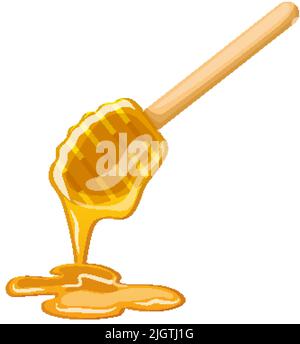 illustration de vecteur de dessin animé cuillère miel Illustration de Vecteur