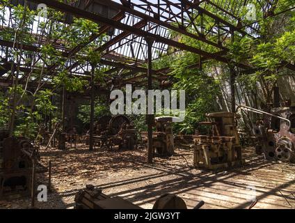 Ancien atelier ferroviaire Beyrouth–Damas, gouvernorat de Beqaa, Rayak, Liban Banque D'Images