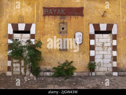 Ancienne gare de Beyrouth–Damas, gouvernorat de Beqaa, Rayak, Liban Banque D'Images