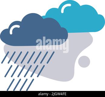 Widget d'icône météo, prévisions ou perspectives de pluie Illustration de Vecteur
