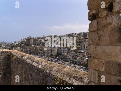 Vue sur la ville depuis la Citadelle de Raymond de Saint Gilles, gouvernorat du Nord, Tripoli, Liban Banque D'Images