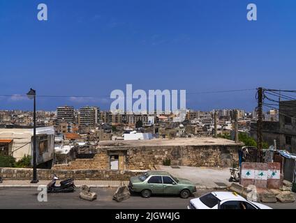 Cityscape vu de la citadelle de Raymond de Saint Gilles, le gouvernorat du Nord, Tripoli, Liban Banque D'Images