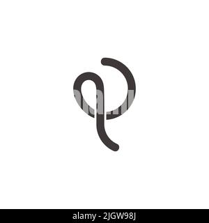 lettre dq abstrait géométrique boucle ligne logo vecteur Illustration de Vecteur