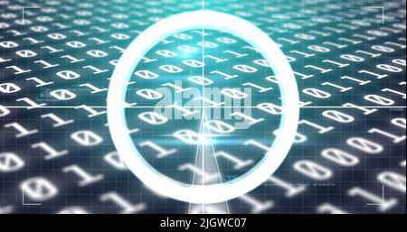 Image de la numérisation de l'oscilloscope sur le traitement des données de codage binaire Banque D'Images