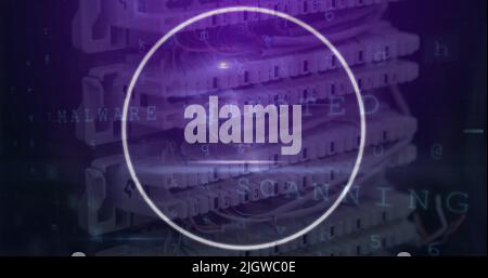 Illustration de l'analyse de l'oscilloscope et du traitement des données sur un serveur informatique Banque D'Images