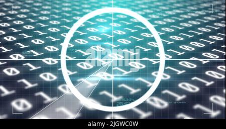 Image de la numérisation de l'oscilloscope sur le traitement des données de codage binaire Banque D'Images