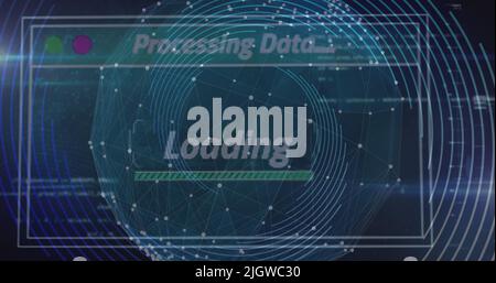 Image d'un réseau de connexions et de traitement de données dans le monde entier Banque D'Images