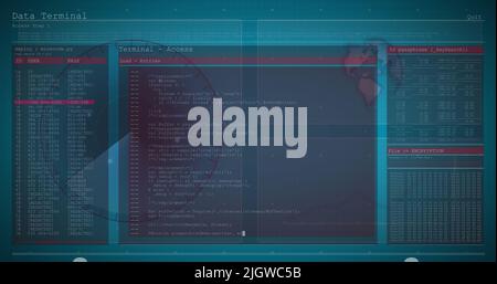 Image du traitement des données sur les écrans et de l'acquisition de l'oscilloscope Banque D'Images