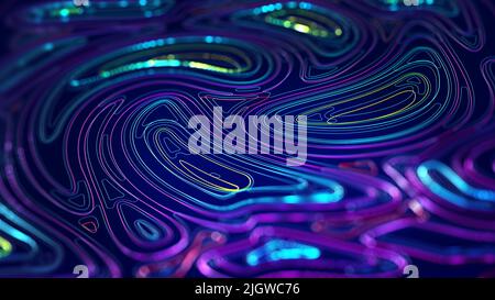 Big Data. Réseau neuronal numérique. Introduction de l'intelligence artificielle. Le cyberespace de l'avenir. Résumé de l'illustration Business 3D Banque D'Images