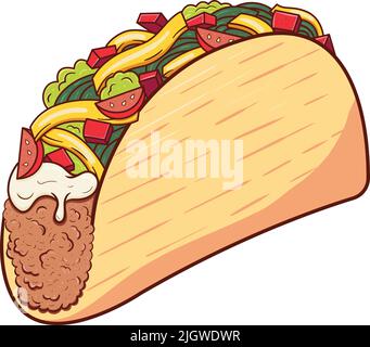 Illustration Taco Mexican Taco clipart Illustration de Vecteur