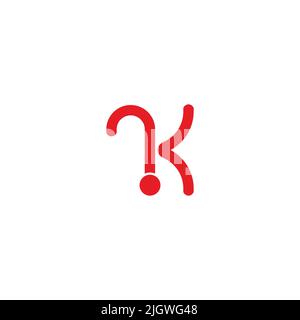 lettre k point d'exclamation design doodle logo vector Illustration de Vecteur