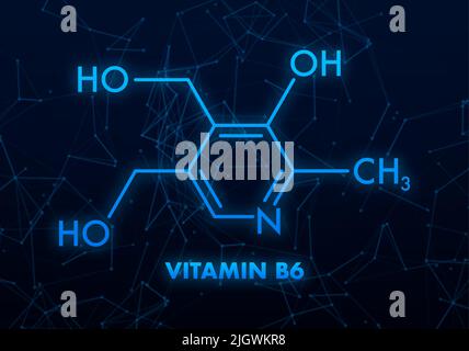 Formule de vitamine B6 pour le design médical. Formule de vitamine B6. Illustration de Vecteur