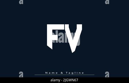 Lettres de l'alphabet initiales Monogram logo FV , VF Illustration de Vecteur