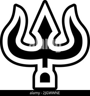 Nouvelle année bengali trident icône . Illustration de Vecteur