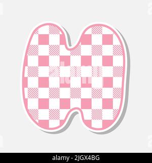 Police textile patchwork dessinée à la main. Jolie police textile pour un motif scrapbook ou collage. Lettre patchwork à l'alphabet pour votre décoration avec motif vicy. Illustration de Vecteur