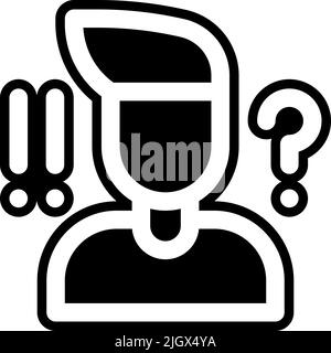 Icône de confusion de fausses nouvelles . Illustration de Vecteur