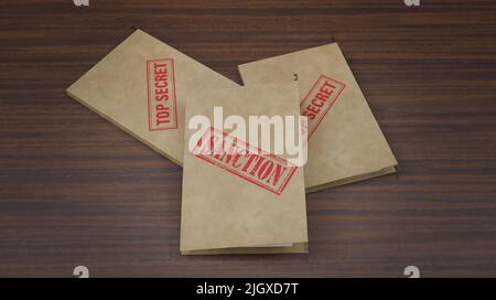 Nouveau paquet de sanctions, dossier contenant les documents les plus secrets sur les sanctions, 3D travaux et 3D illustrations Banque D'Images
