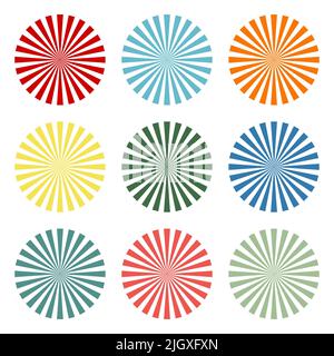 Vecteur d'élément de poutres. Ensemble de modèles de rayons solaires isolé sur fond blanc Illustration de Vecteur