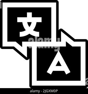 Icône de traduction de l'école secondaire . Illustration de Vecteur