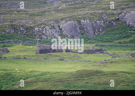 Glendrian, un village de crocodiles abandonné en 1941, Ardnamurchan, Écosse, Royaume-Uni. Banque D'Images